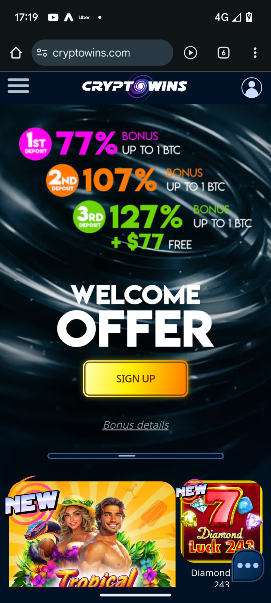 CryptoWins casino review | Multiple bonuses up for grabs | FIRST