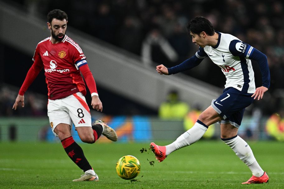 IMAGO Manchester United captain Bruno Fernandes will go toe-to-toe with Tottenham skipper Heung-min Son once again in Sunday's clash