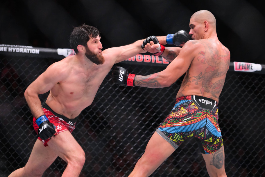 IMAGO&nbsp;Magomed Ankalaev and Alex Pereira throw hands in their first fight during UFC 313