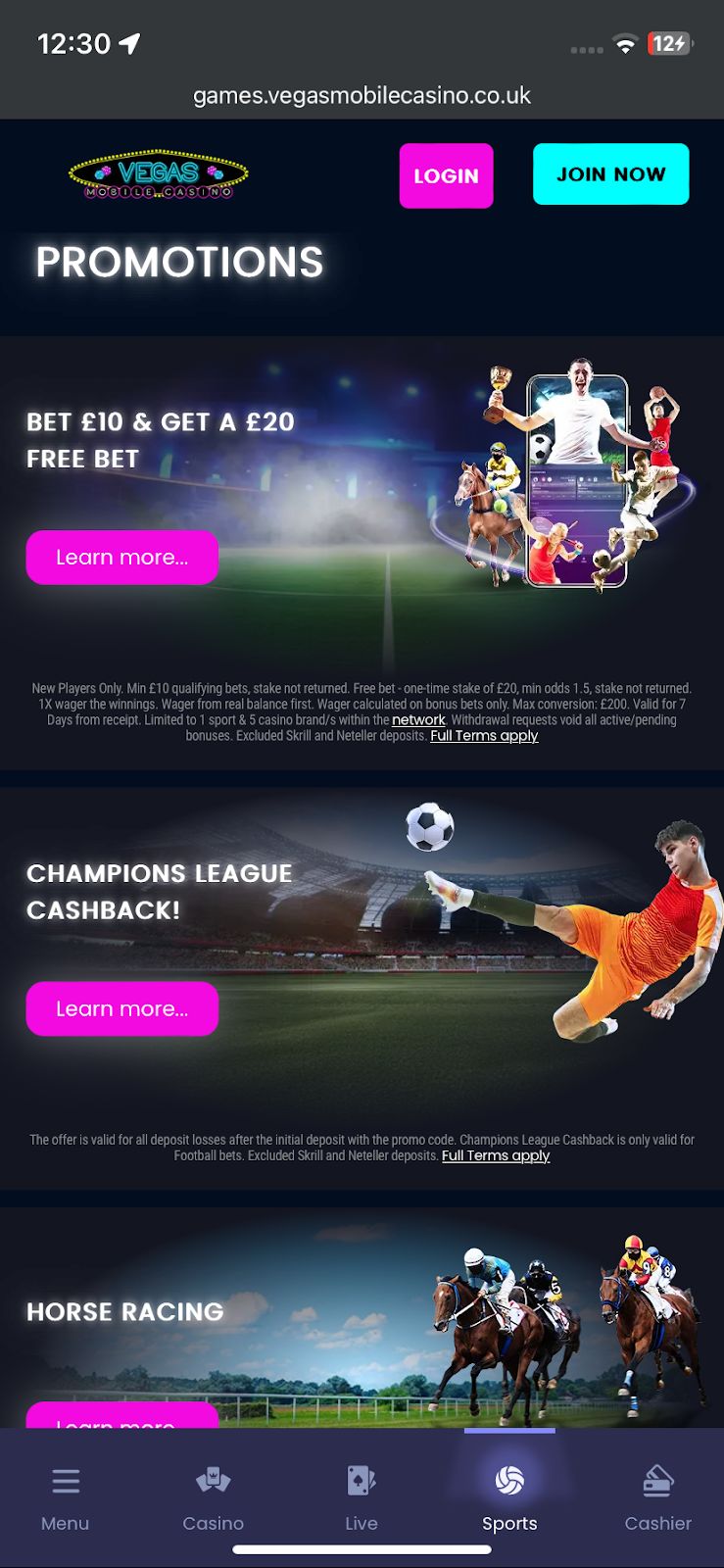 Vegasmobilecasino bookmaker review: Everything you need to know