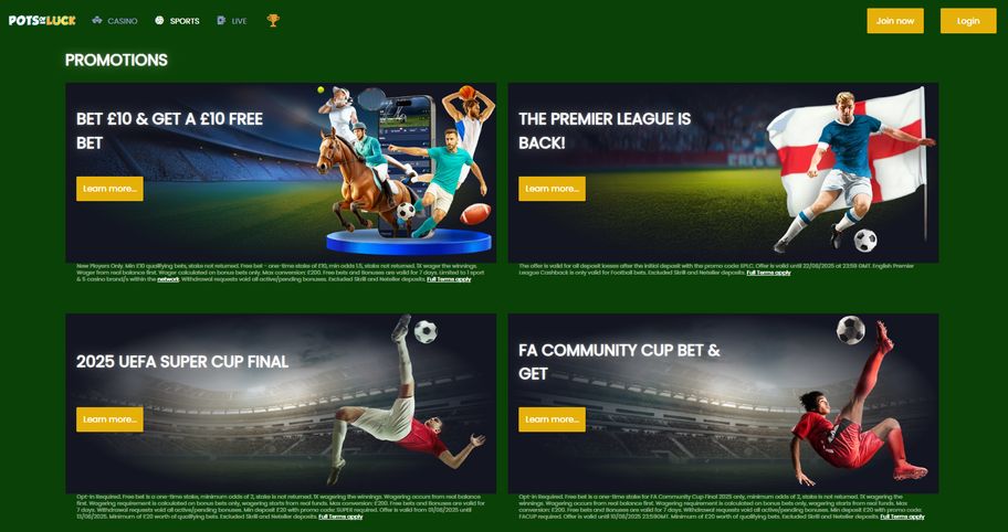 Pots of Luck bookmaker review: Everything you need to know