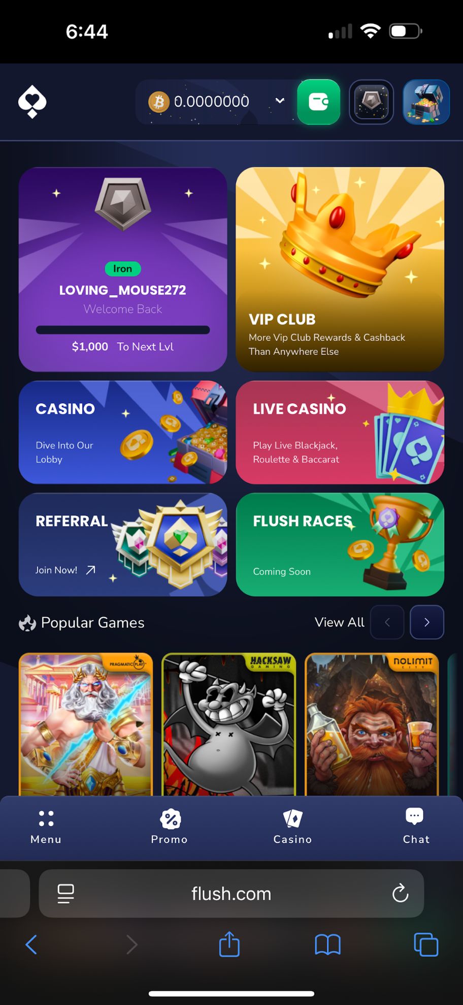 Flush.com casino review | Bonuses, games, and payment methods