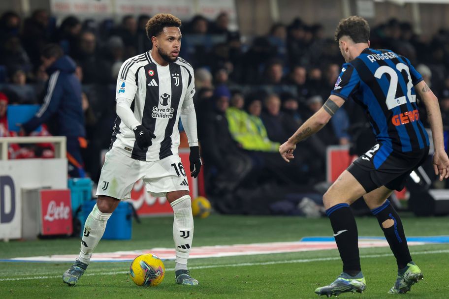 IMAGO Juventus midfield man Weston McKennie squares up Atalanta's Matteo Ruggeri earlier this season