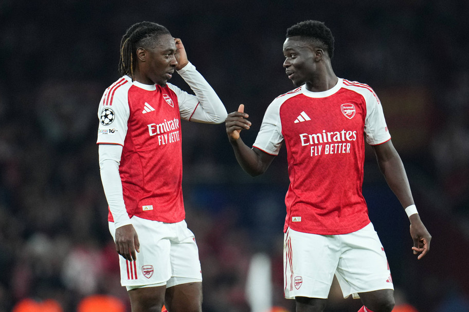 IMAGO Bukayo Saka and Eberechi Eze in action for Arsenal this season.
