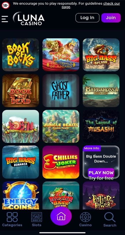 Luna Casino Review: Enjoy 100% up to £50 + 50 free spins