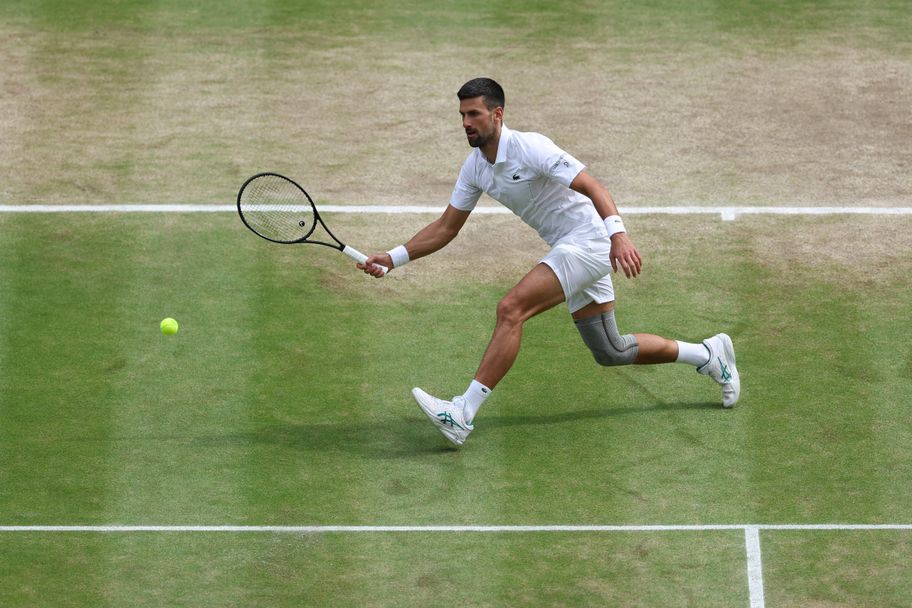 IMAGO Novak Djokovic could be a real threat on a grass court to Alcaraz and Sinner's dominance.