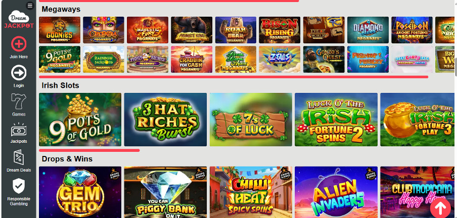 Dream Jackpot casino review | 50 free spins on your first deposit | FIRST