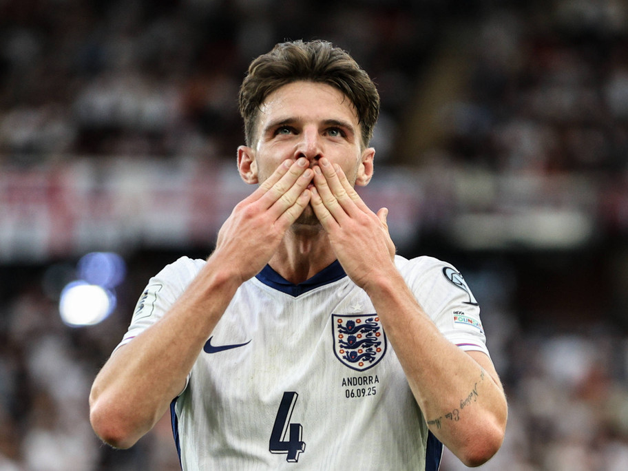 IMAGO England midfielder Declan Rice celebrates his goal against Andorra