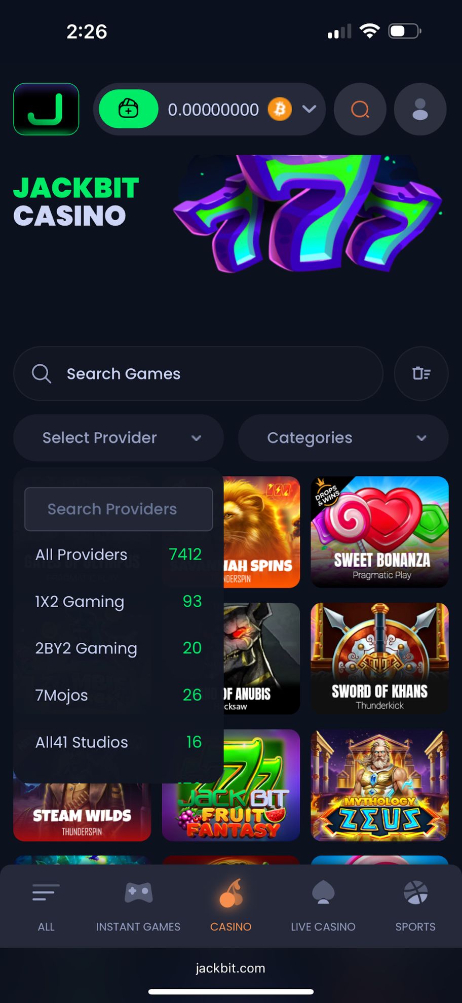 Jackbit Casino review | 100 free spins with no wagering