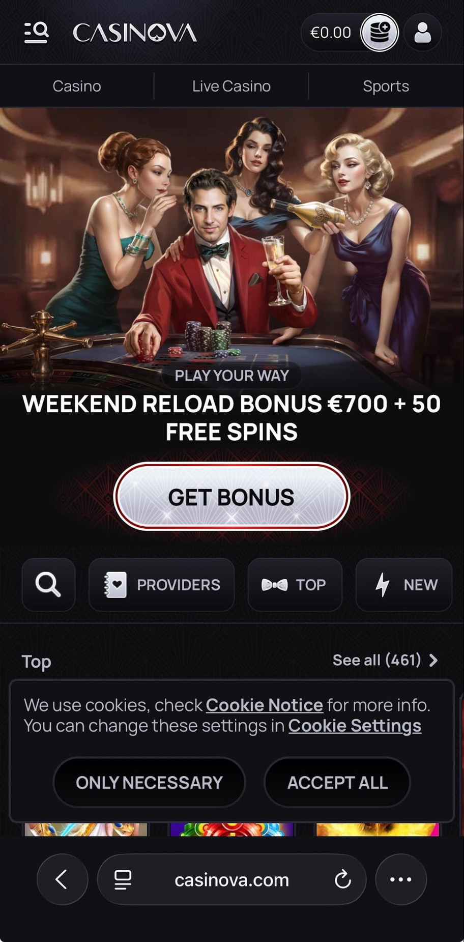 Casinova Casino review | €2000 & 350 free spins bonus | FIRST