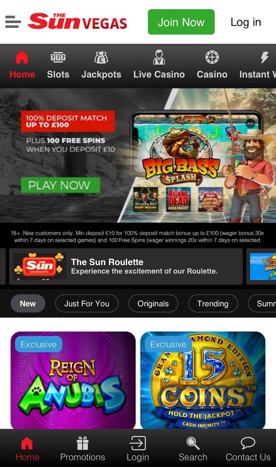 The Sun Vegas casino review | 100% deposit match up to £100 and 100 free spins