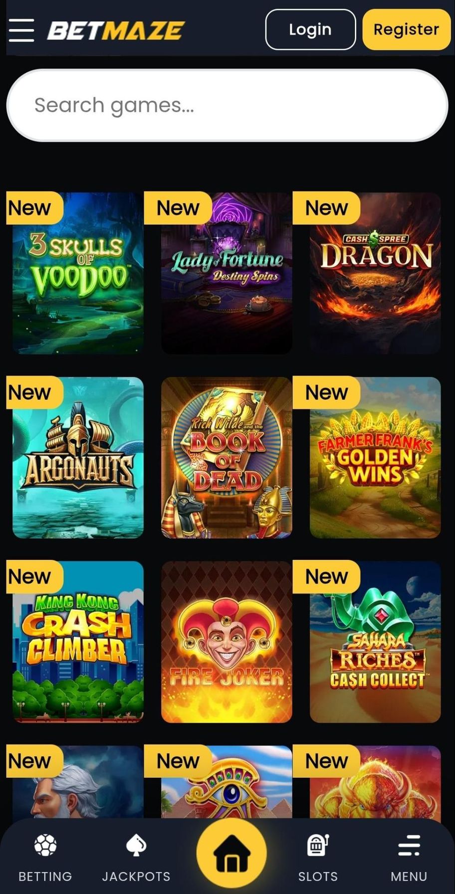 Betmaze Casino review | 100% deposit match up to £100 