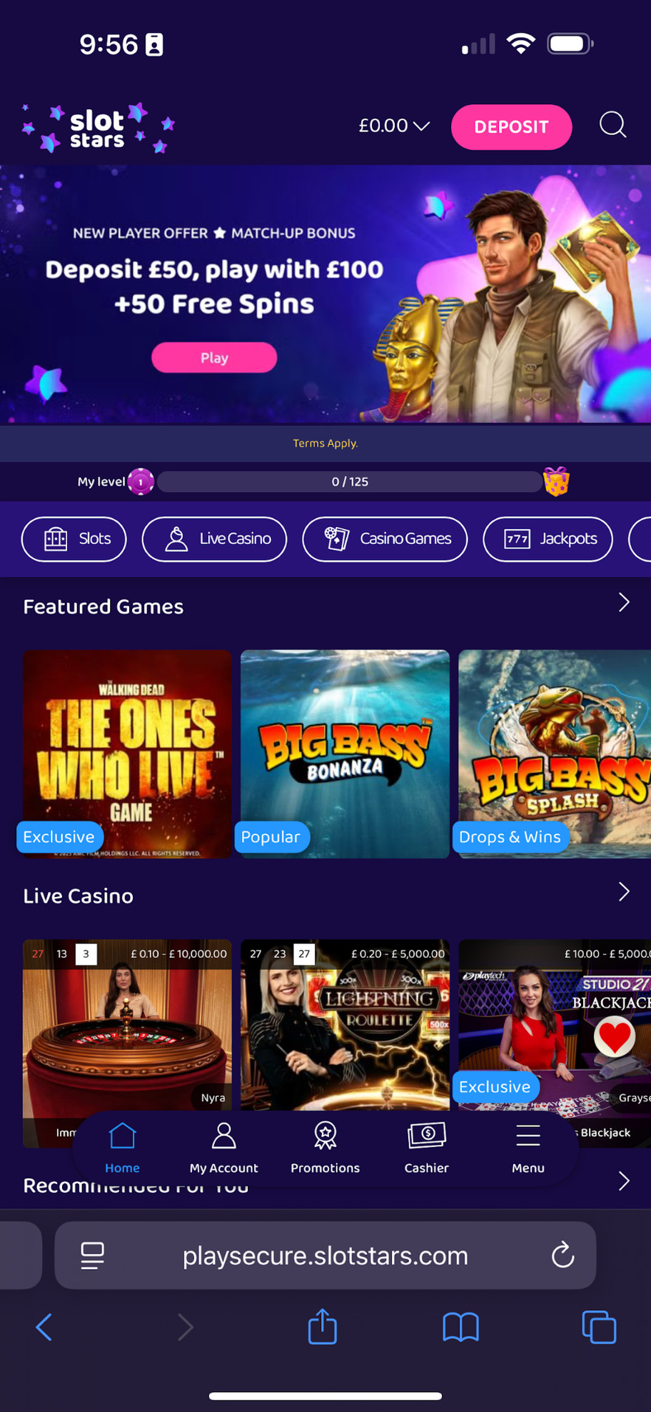 SlotStars casino review | £50 & 50 free spins welcome bonus | FIRST