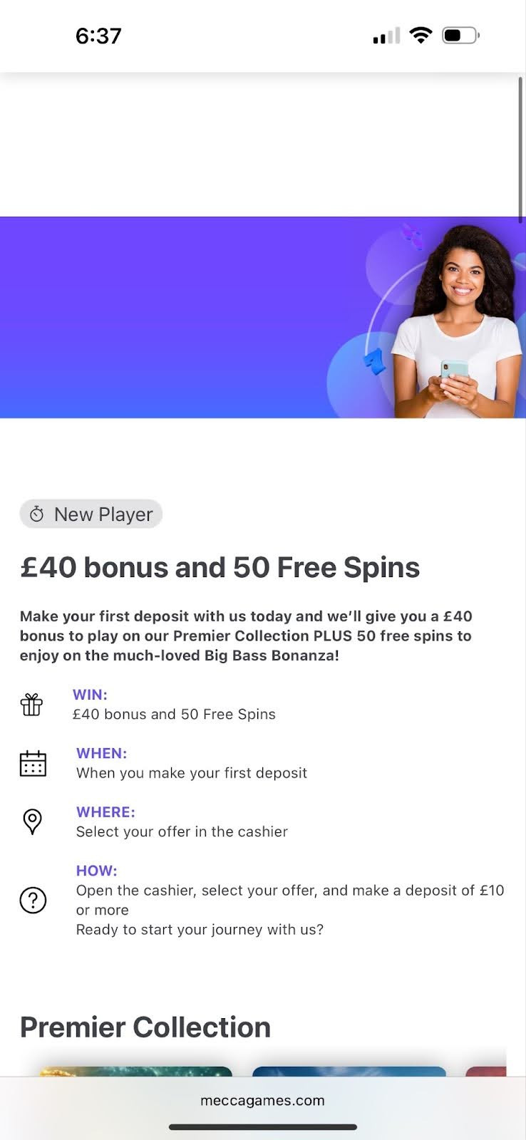 Mecca Games casino review | £40 and 50 free spins welcome package