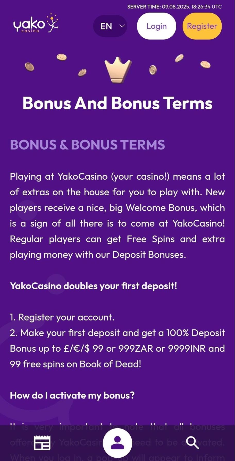 Yako Casino review | Up to 100% deposit match and 99 free spins 