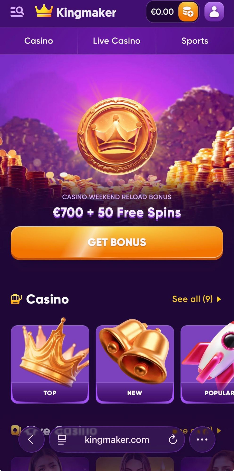 Kingmaker Casino review | £500 + 50 prize wheel spins for new players | FIRST