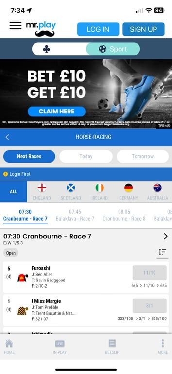 Mr.Play Sport Review 2025: Bet £10, Get £10 in Free Bets