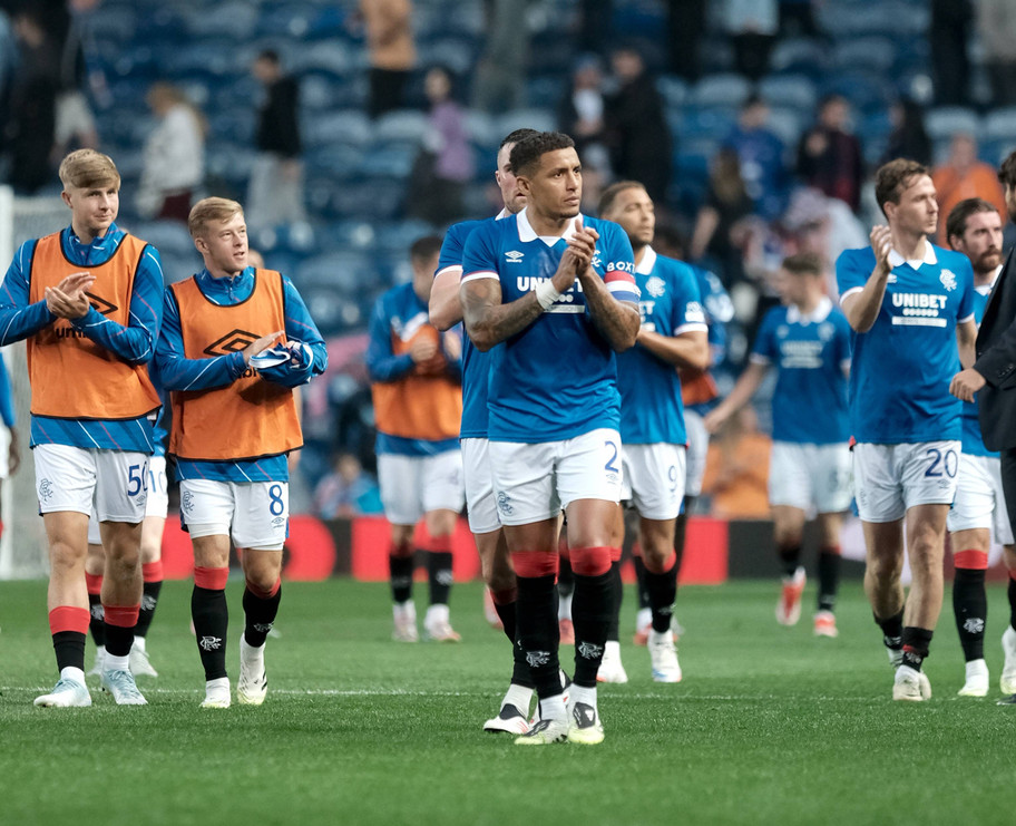 IMAGO James Tavernier claps after Ranger's Champions League clash with Panathinaikos