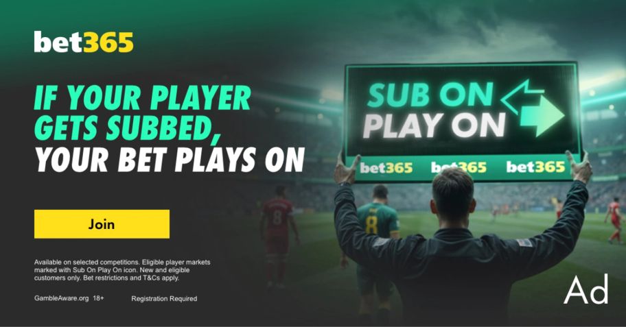 Operator bet365 launches new ‘sub on play on’ betting market