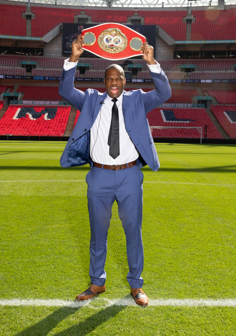 QUEENSBERRY Dubois holds aloft his world IBF title&nbsp;