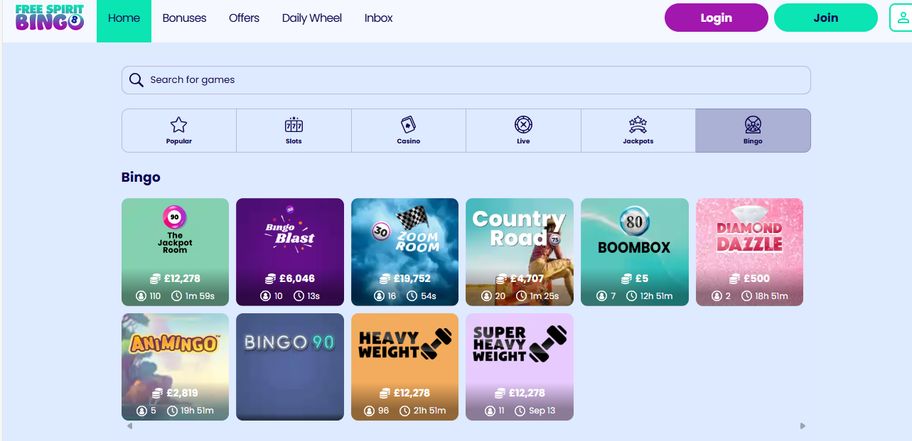 Free Spirit Bingo review | Win up to £6000 bonus | FIRST