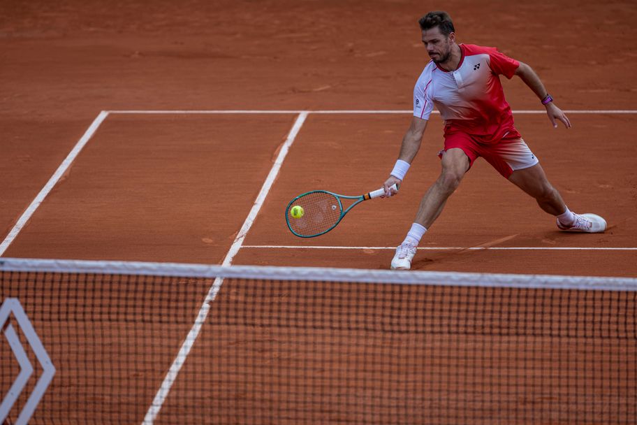 Former French Open winner Stan Wawrinka in action on the red dirt at Roland Garros in 2025.