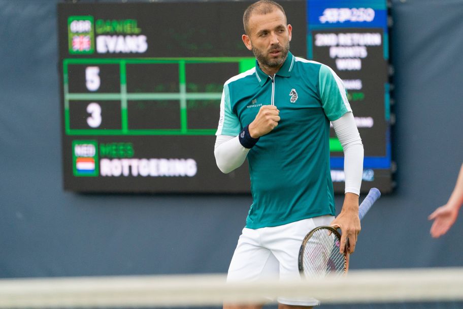 IMAGO Dan Evans saw off former grand slam semi-finalist Frances Tiafoe to advance to the second round.