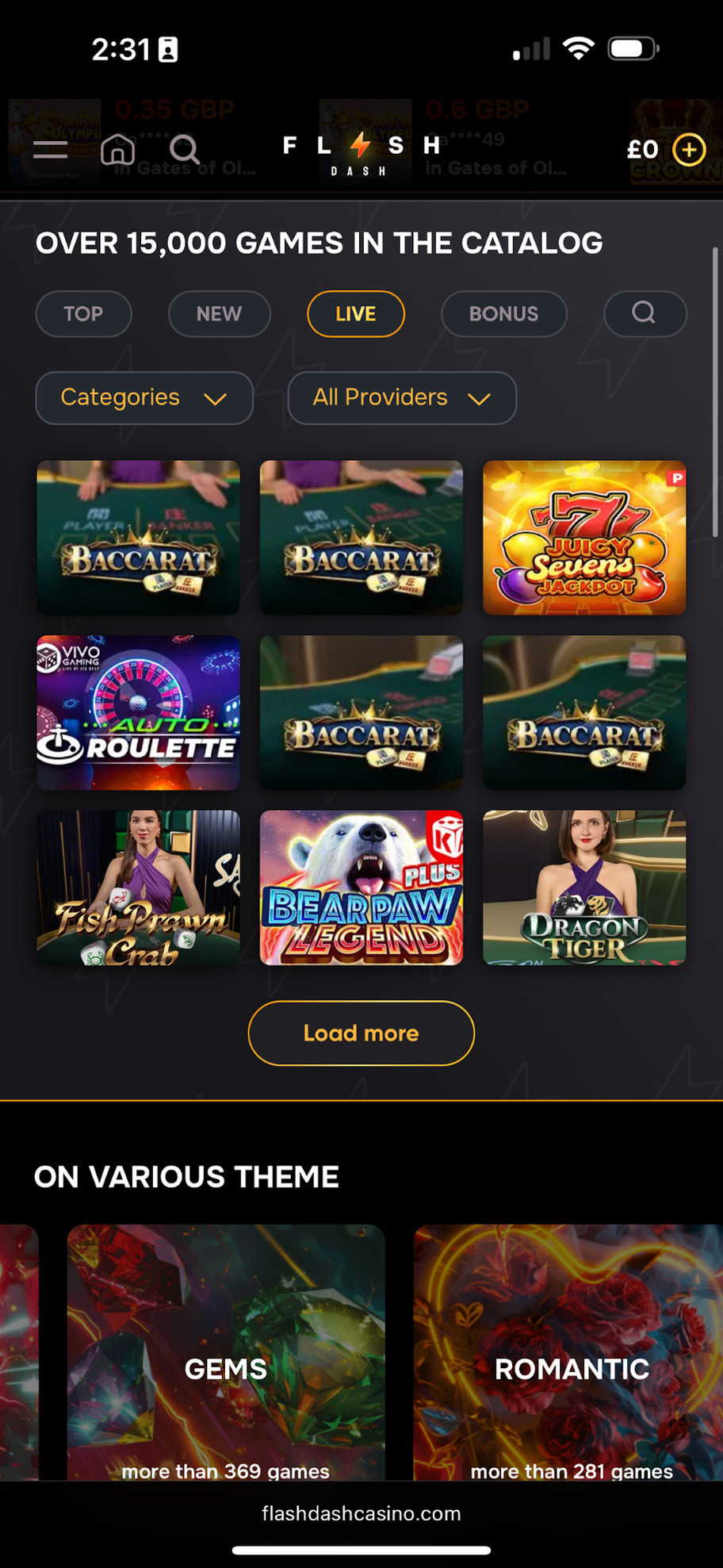 FlashDash Casino review | £1000 & 250 free spins | FIRST