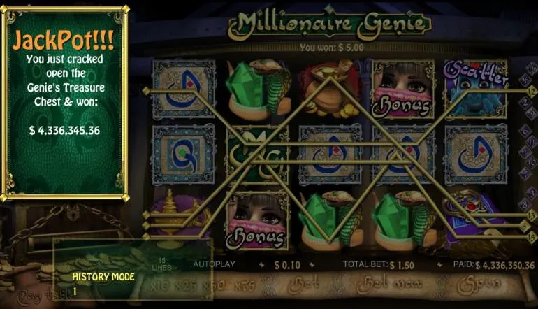 Lucky player wins £1m Millionaire Genie progressive jackpot