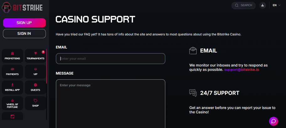 Bitstrike casino review | 100% deposit match up to 1.5 BTC | FIRST
