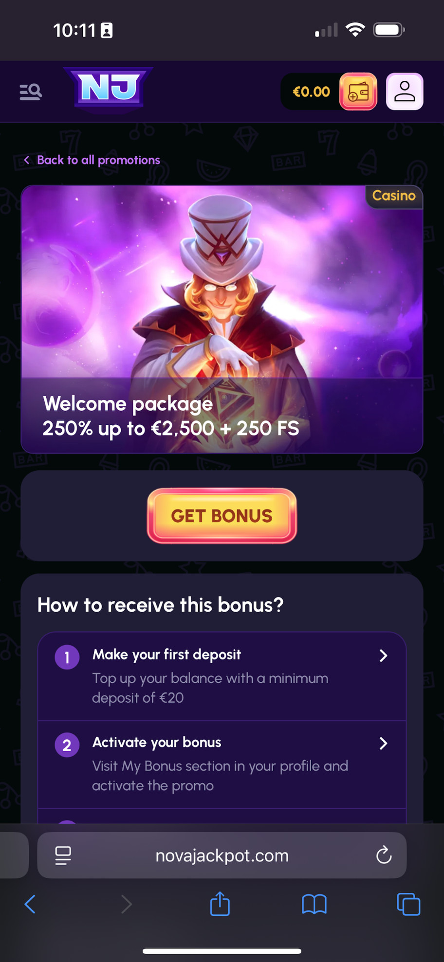 NovaJackpot Casino review | £2500 & 250 free spins | FIRST
