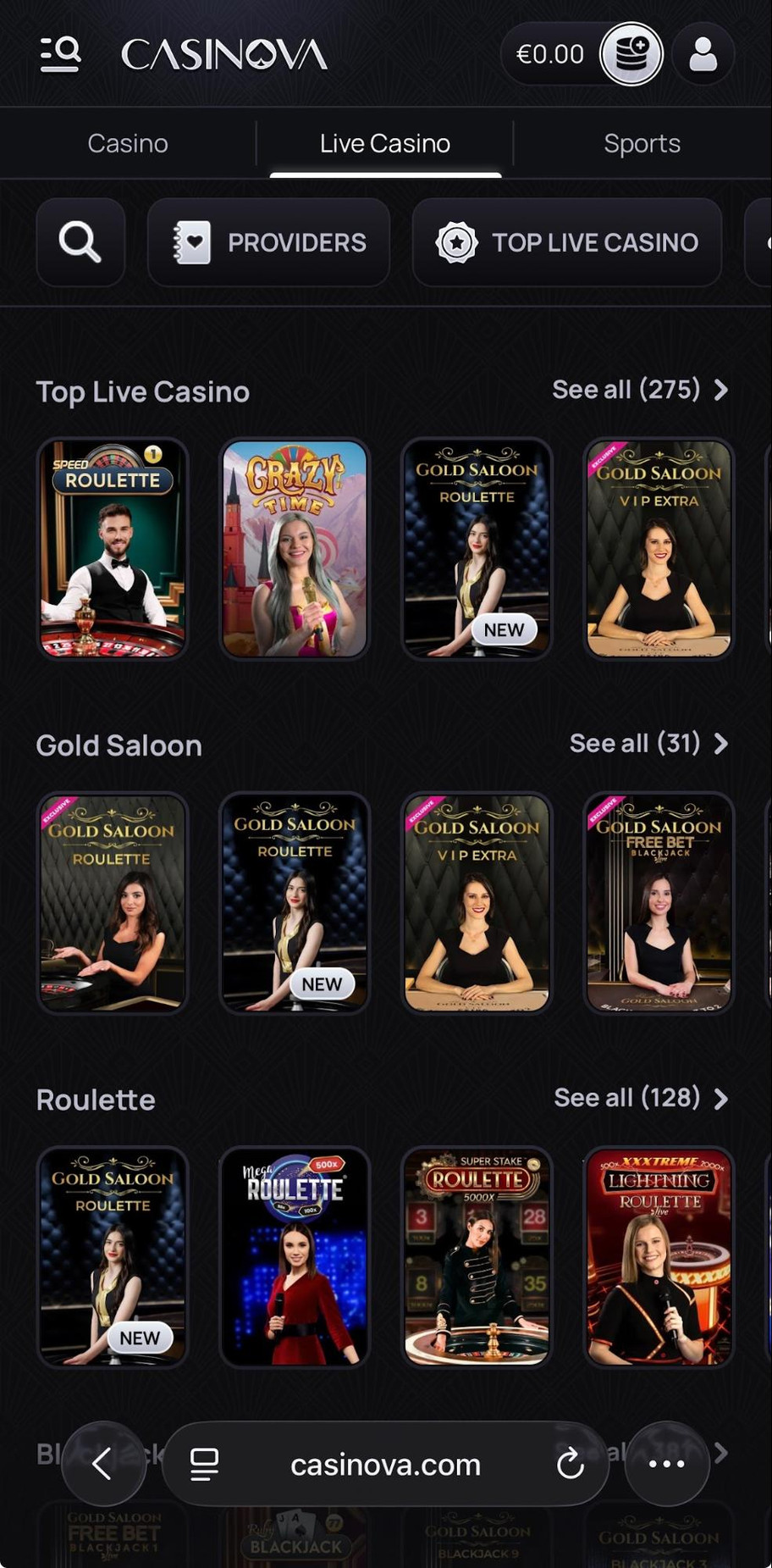Casinova Casino review | €2000 & 350 free spins bonus | FIRST