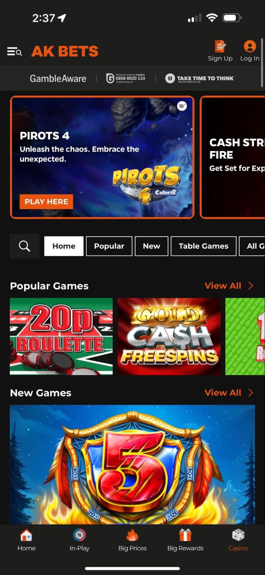 AK Bets casino review | Minimum 10 free spins after wagering £50