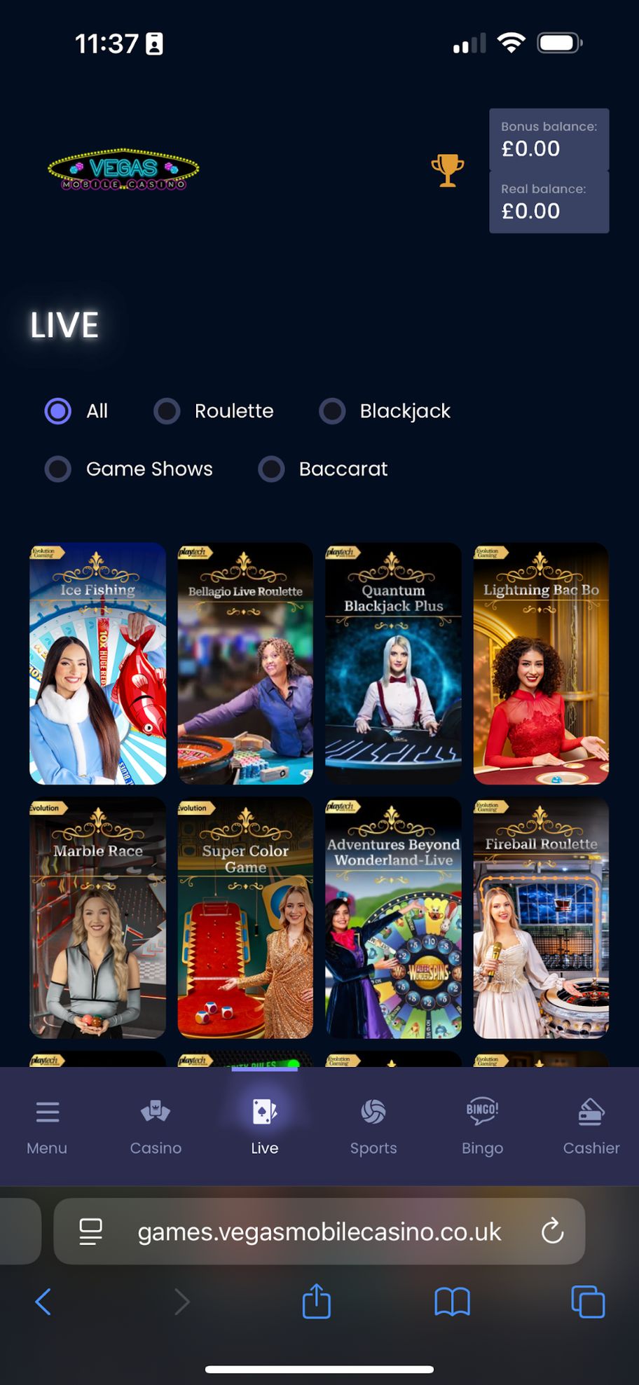 Vegas Mobile Casino review | Up to £1000 deposit match and 100 free spins