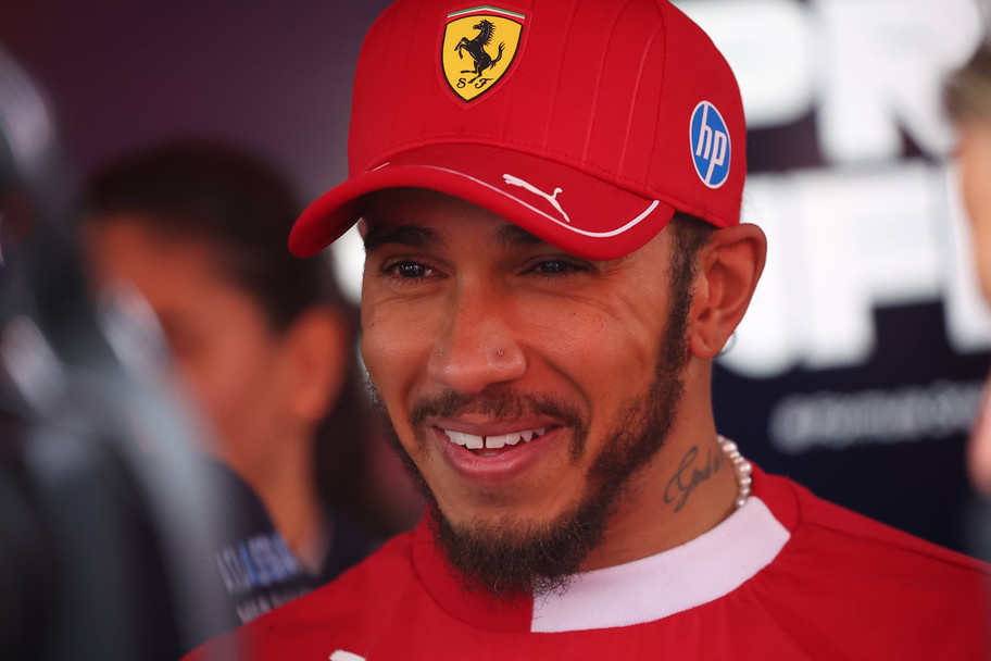 IMAGO Ferrari's Lewis Hamilton is in better spirits after his performance at Spa last week.