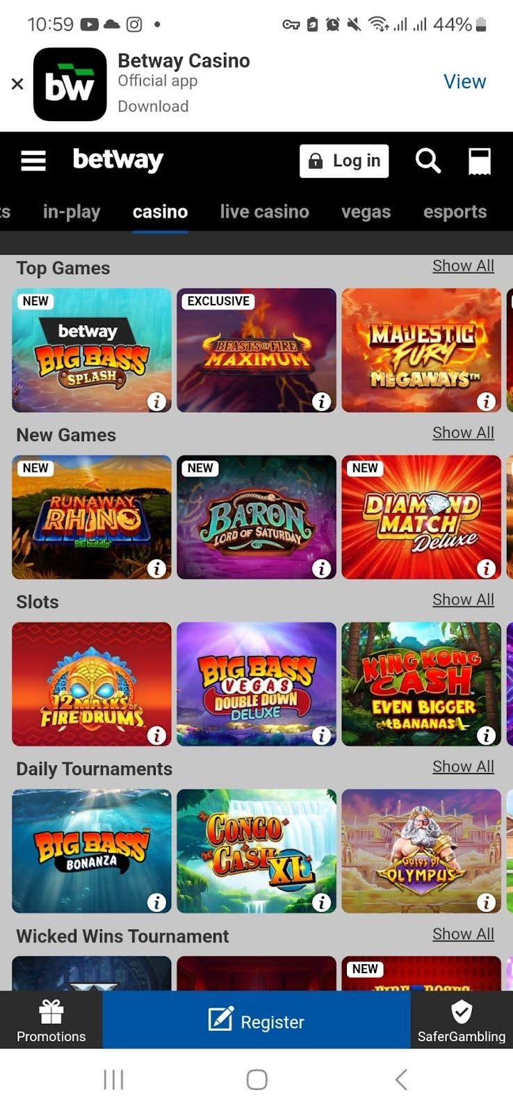 Betway Casino Review 2025: 100% Match Bonus up to £250