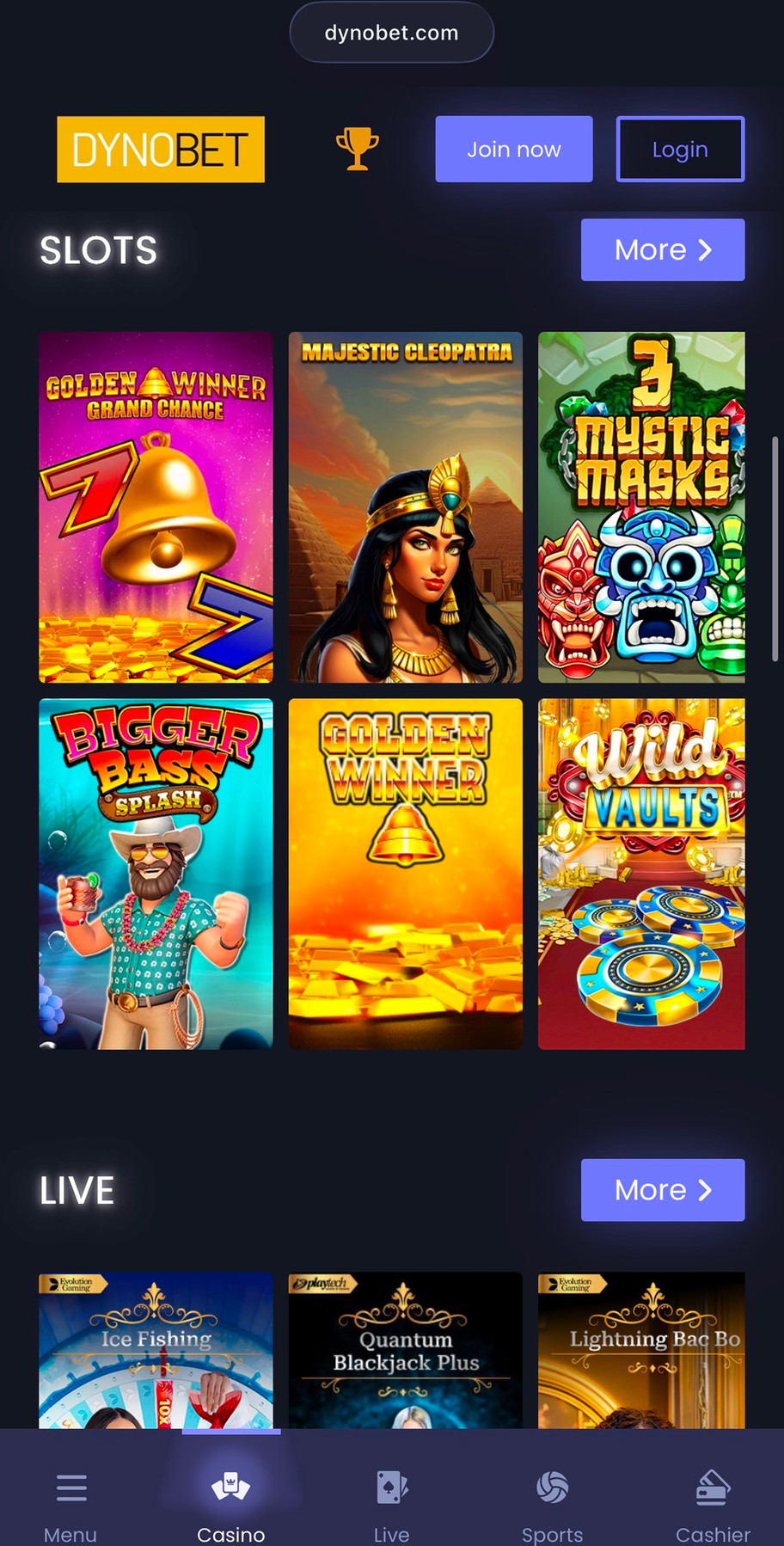 Dynobet casino review | 100% welcome bonus worth up to £100 + free spins | FIRST