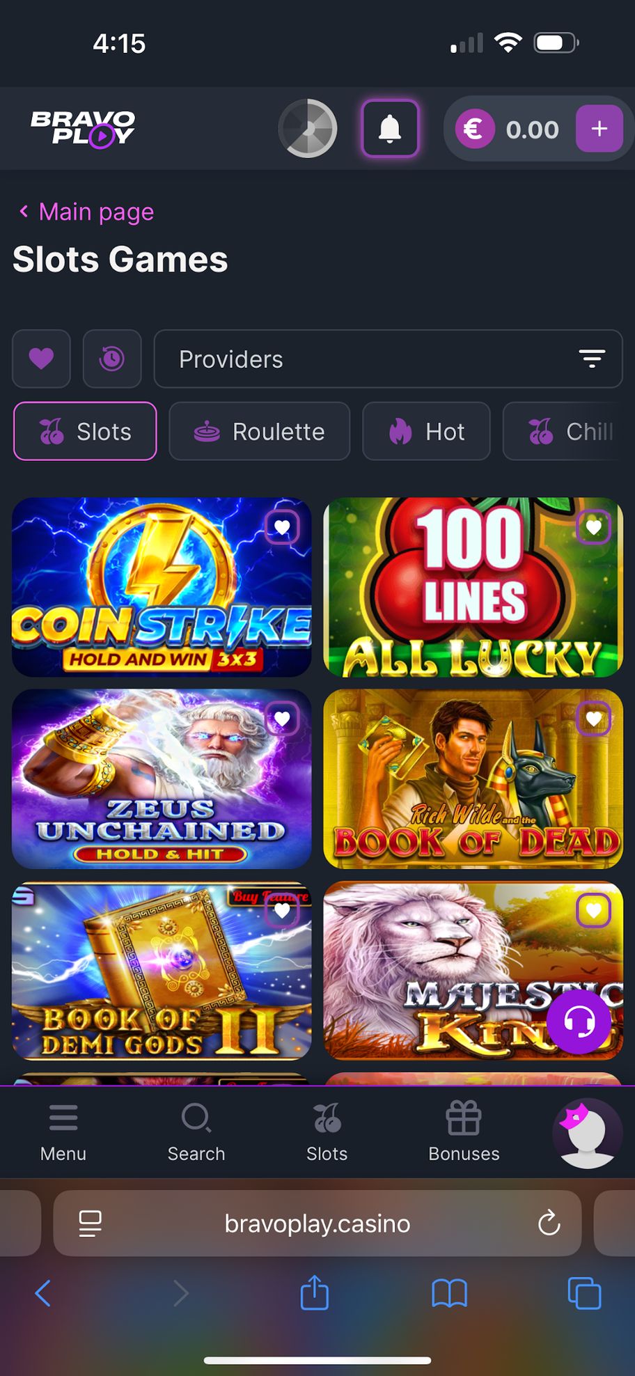 BravoPlay Casino Review | Up To €1000 + 50 Free Spins
