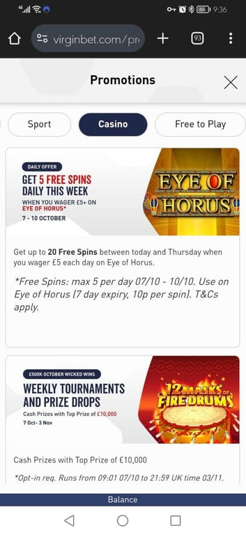 Virgin Bet Casino gallery image 1