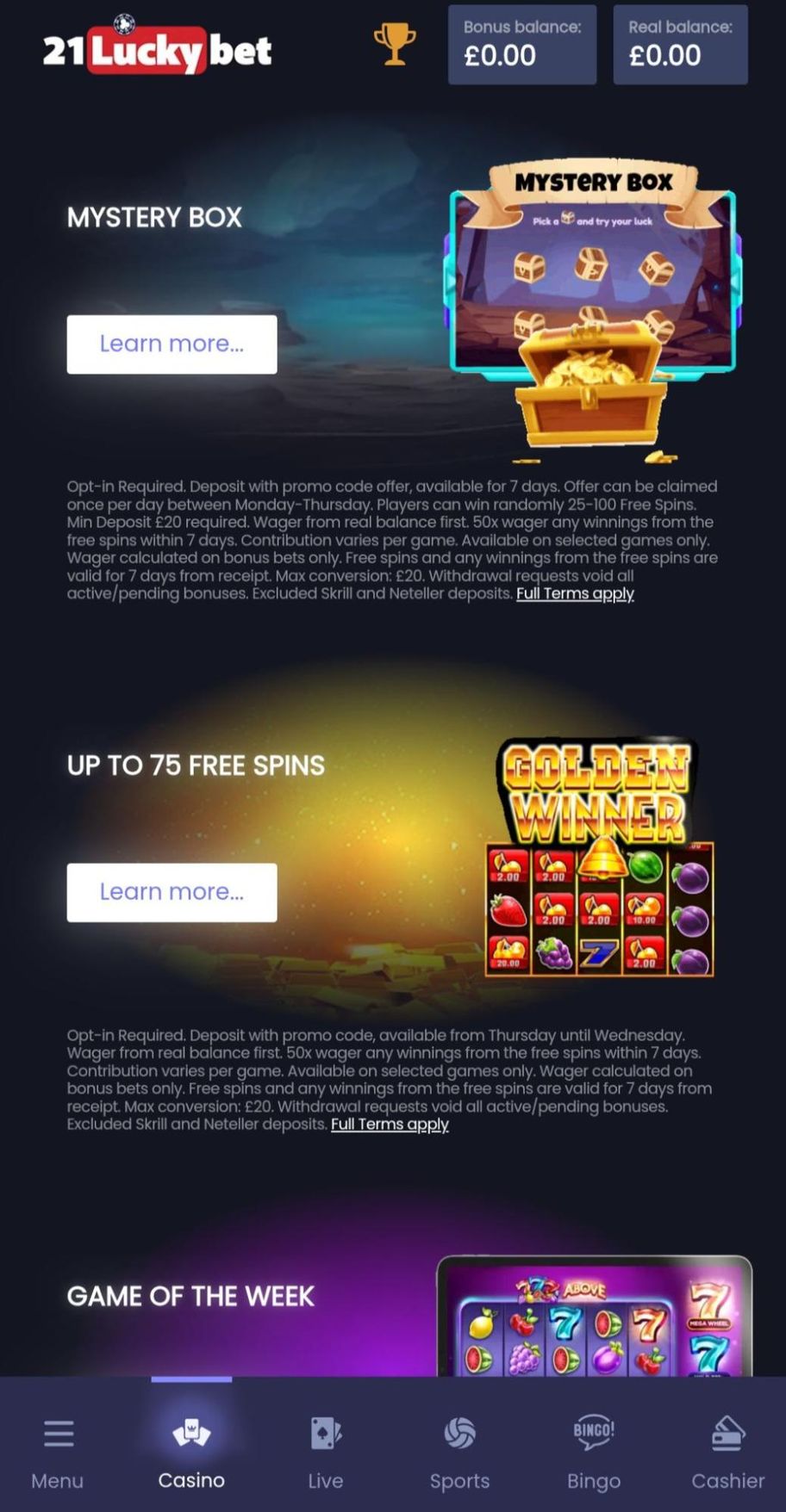 21LuckyBet Casino Review | Get £200 & 20 free spins | FIRST