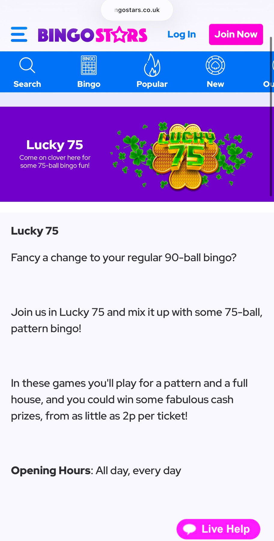 Bingostars casino review | 100% welcome bonus worth up to £50 plus 20 free spins | FIRST