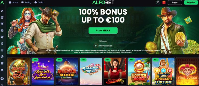 Alfobet casino review | 100% bonus match up to £100