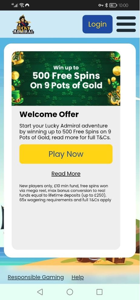 Lucky Admiral Casino Review | UK players Spin the Mega Reel