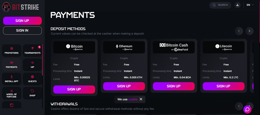 Bitstrike casino review | 100% deposit match up to 1.5 BTC | FIRST
