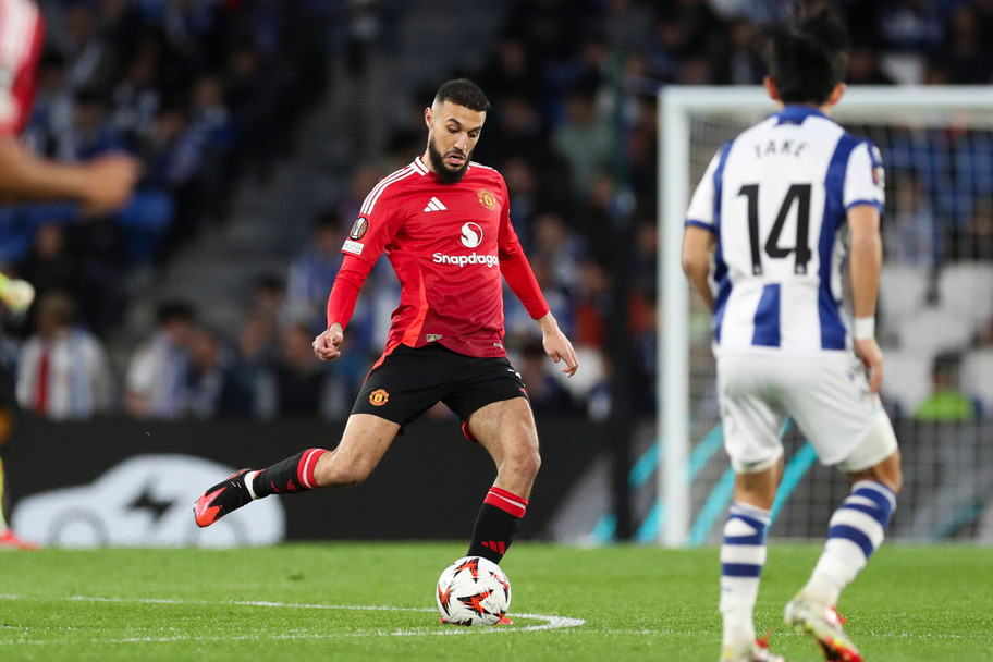 IMAGO Noussair Mazraoui in action in the first leg in San Sebastian last week