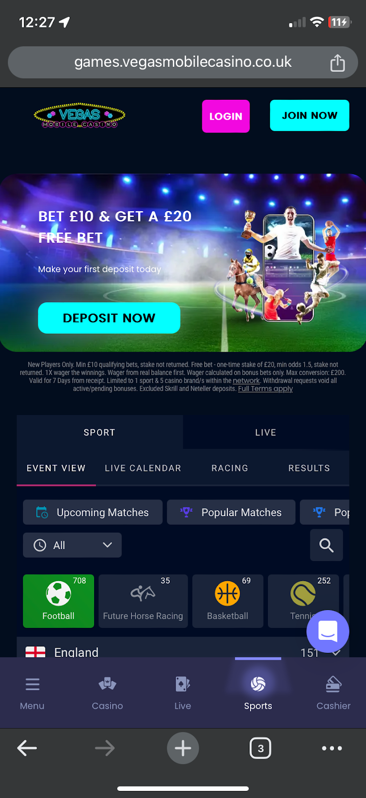 Vegas mobile casino gallery image 1