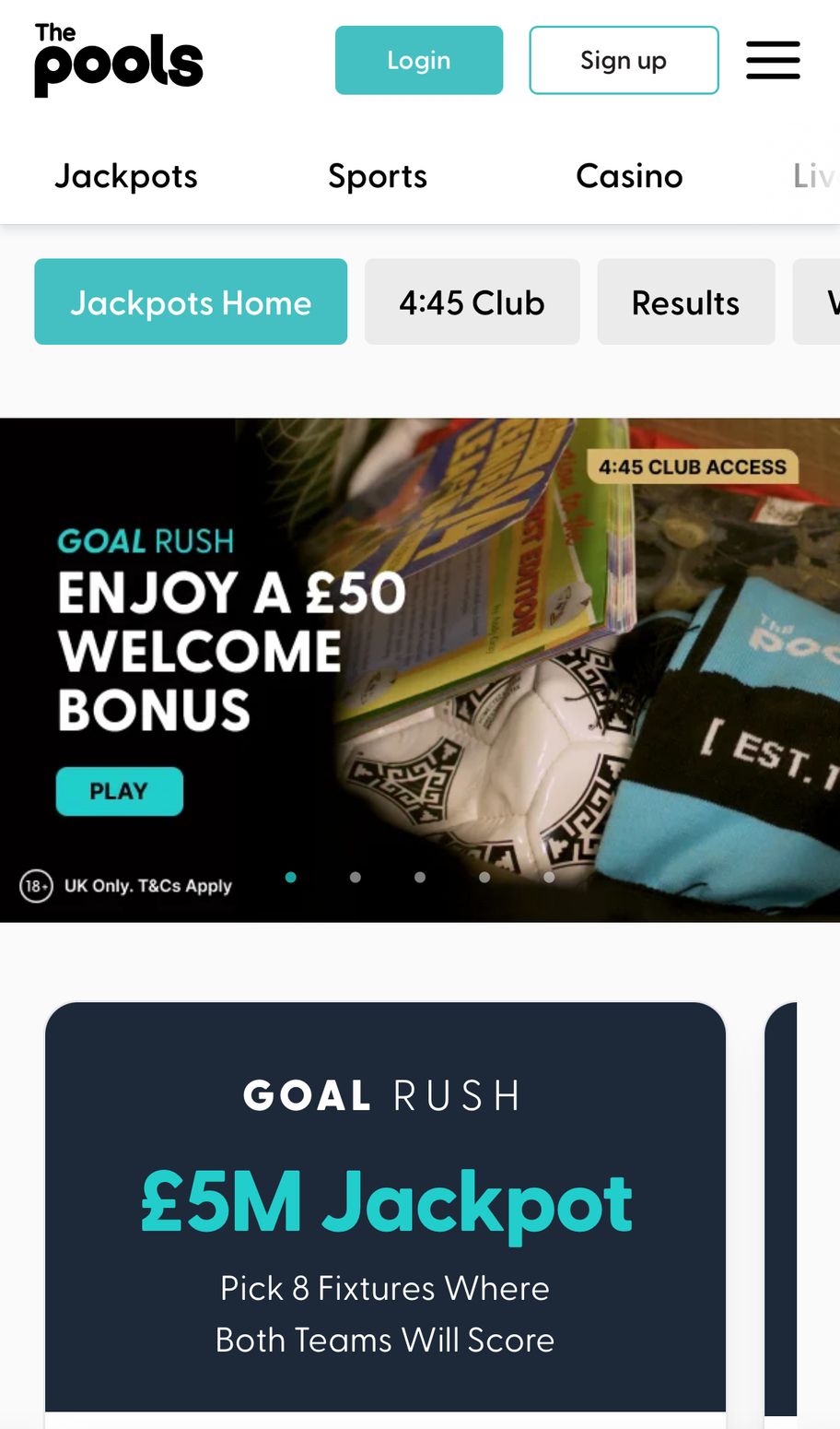 The Pools casino review | Deposit and bet £10 to get 100 free spins
