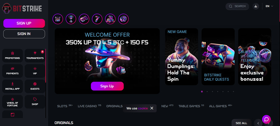 Bitstrike casino review | 100% deposit match up to 1.5 BTC | FIRST