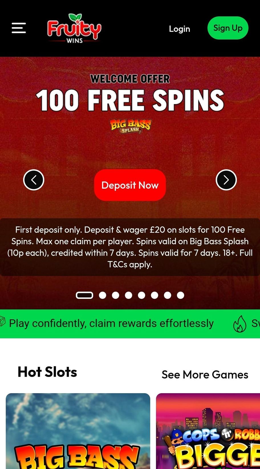 Fruity Wins casino review | Claim 100 free spins welcome bonus