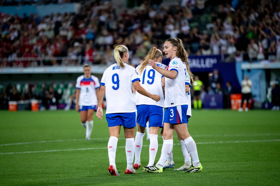 IMAGO England's players celebrating in their 6-1 defeat of Wales on Sunday